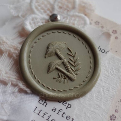 Embroidered Mushroom Wax Seal Stamp