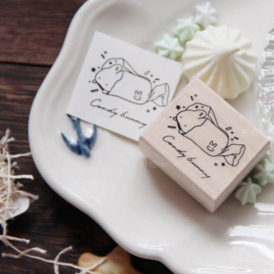 Cute Bunnies Rubber Stamp