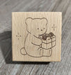 Gift Bear Rubber Stamp